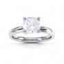 Sway twist diamond engagement ring with double shoulder detail top view in white gold Sway twist diamond engagement ring with double shoulder detail top view in white gold