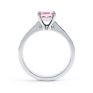 Pink Fliss Princess diamond engagement ring with diamond shoulders white gold pink sapphire side view Pink Fliss Princess diamond engagement ring with diamond shoulders white gold pink sapphire side view