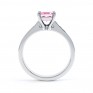 Pink Fliss Princess diamond engagement ring with diamond shoulders white gold pink sapphire side view Pink Fliss Princess diamond engagement ring with diamond shoulders white gold pink sapphire side view