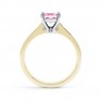 Pink Fliss Princess diamond engagement ring with diamond shoulders yellow gold pink sapphire side view Pink Fliss Princess diamond engagement ring with diamond shoulders yellow gold pink sapphire side view