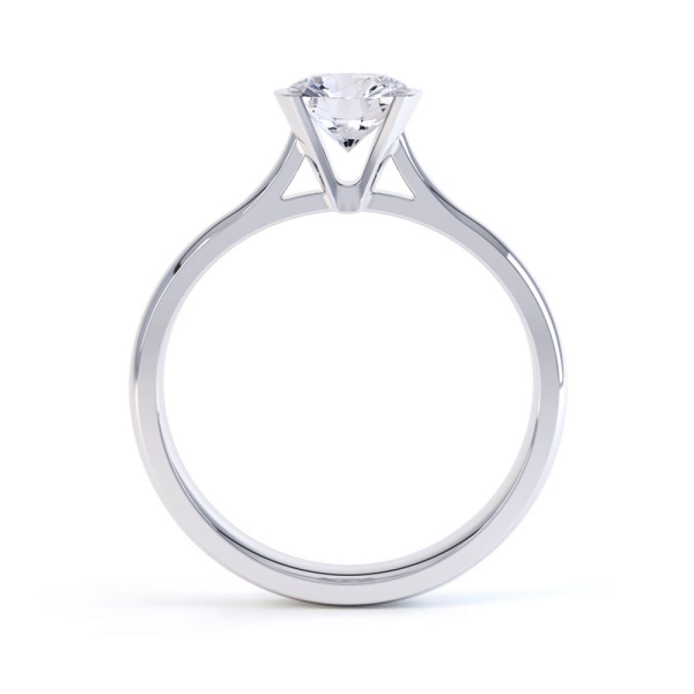 Fluted Part Engagement Ring with High Setting Side View