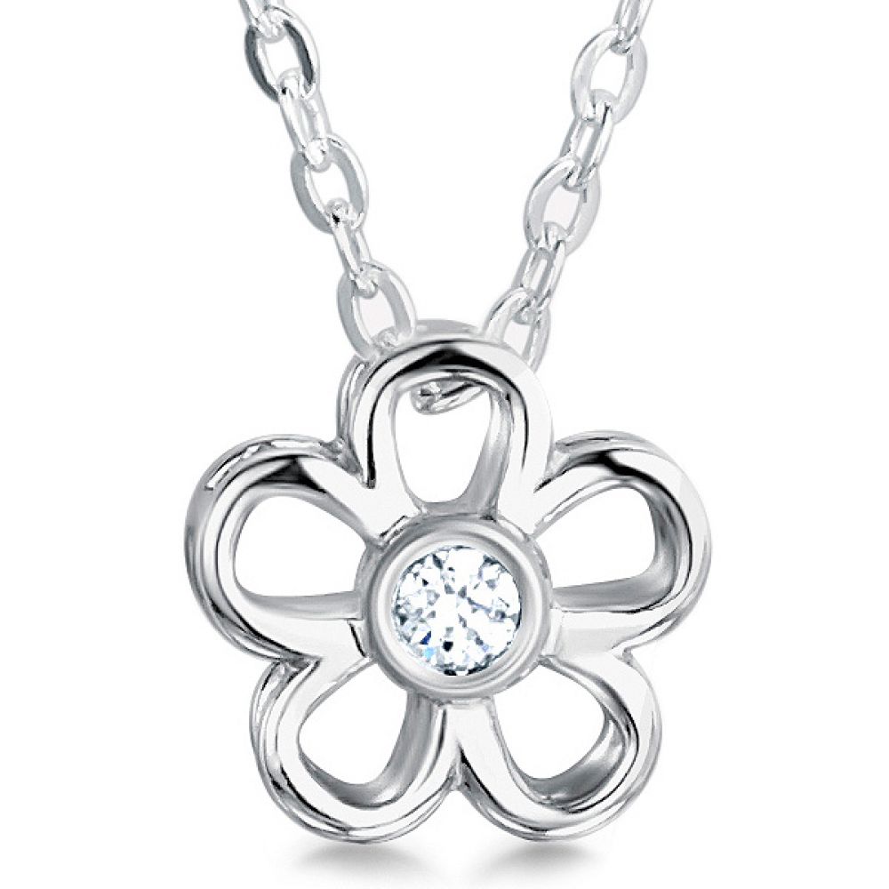 Daisy Style Round Brilliant cut Diamond Pendant