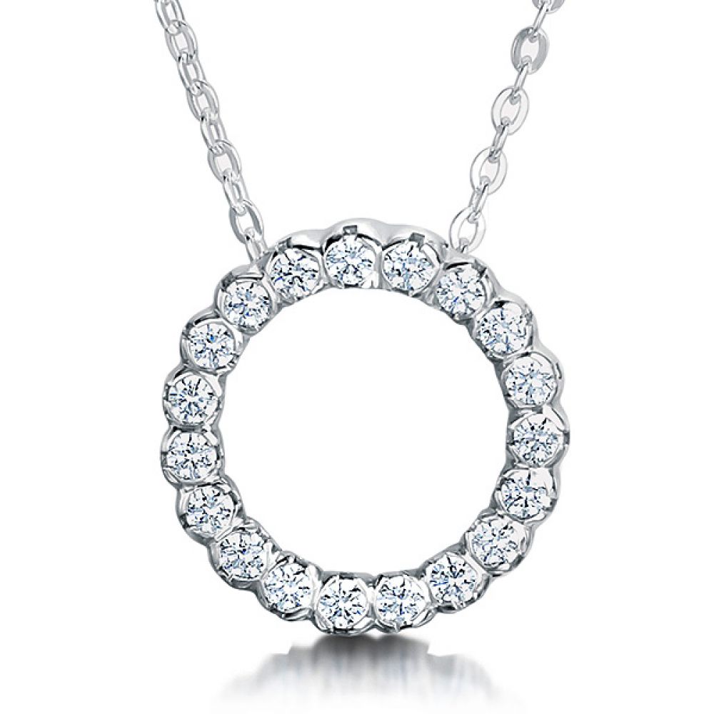 Round Brilliant Cut Diamond Circle Pendant Round Brilliant Cut Diamond Circle Pendant