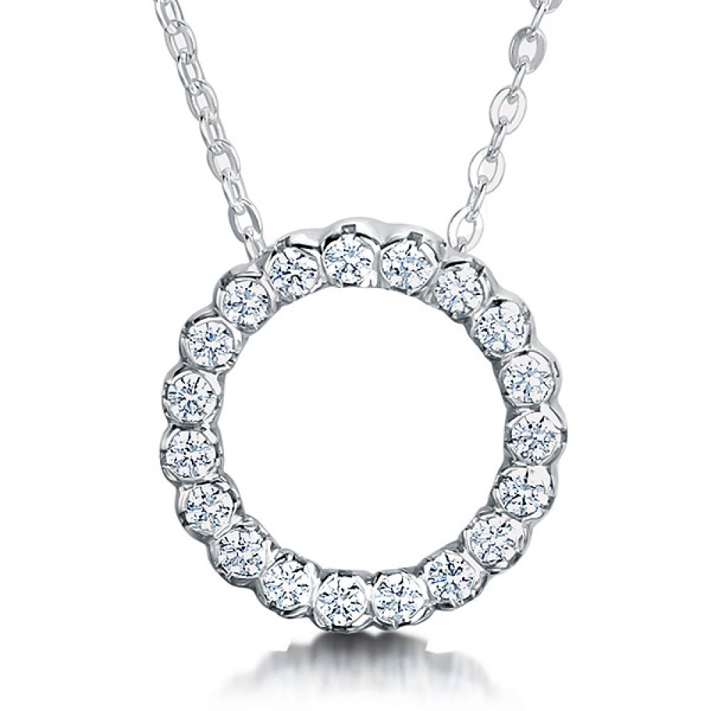 Round Brilliant Cut Diamond Circle Pendant