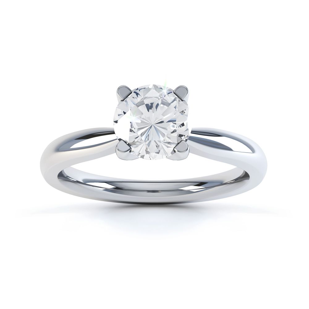 Solstice Style Four Claw Solitaire Engagement Ring Front View In White Gold