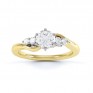 Lyra 5 stone diamond engagement ring top view in yellow gold Lyra 5 stone diamond engagement ring top view in yellow gold showing twisted shoulders