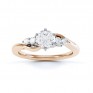 Lyra 5 stone diamond engagement ring top view in rose gold Lyra 5 stone diamond engagement ring top view in rose gold showing twisted shoulders