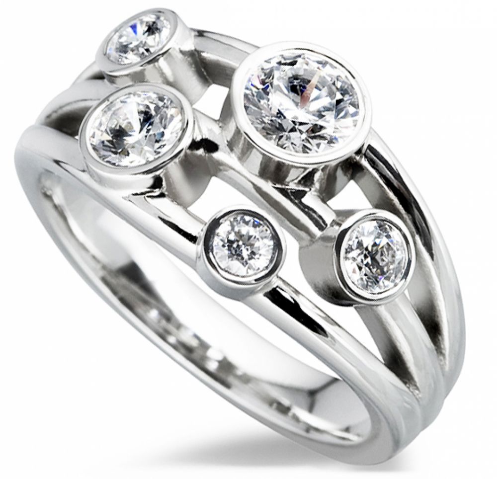 Droplet - Five Stone Bubble Ring Droplet - Five Stone Bubble Ring