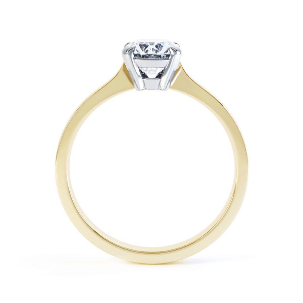 4 Claw Oval Solitaire Diamond Engagement Ring Side View In Yellow Gold 4 Claw Oval Solitaire Diamond Engagement Ring Side View In Yellow Gold