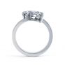 Josephine 2 stone heart shaped diamond engagement ring side view white gold Josephine 2 stone heart shaped diamond engagement ring side view white gold