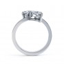 Josephine 2 stone heart shaped diamond engagement ring side view white gold Josephine 2 stone heart shaped diamond engagement ring side view white gold