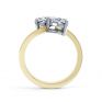 2 Stone Heart Shaped Diamond Engagement Ring Yellow Gold Side View 2 Stone Heart Shaped Diamond Engagement Ring Yellow Gold Side View