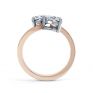 2 Stone Heart Shaped Diamond Engagement Ring Rose Gold Side View 2 Stone Heart Shaped Diamond Engagement Ring Rose Gold Side View