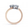 2 Stone Heart Shaped Diamond Engagement Ring Rose Gold Side View 2 Stone Heart Shaped Diamond Engagement Ring Rose Gold Side View