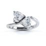 Josephine 2 stone heart shaped diamond engagement ring top view white gold Josephine 2 stone heart shaped diamond engagement ring top view white gold