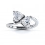 Josephine 2 stone heart shaped diamond engagement ring top view white gold Josephine 2 stone heart shaped diamond engagement ring top view white gold