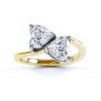 Josephine 2 stone heart shaped diamond engagement ring top view yellow gold Josephine 2 stone heart shaped diamond engagement ring top view yellow gold