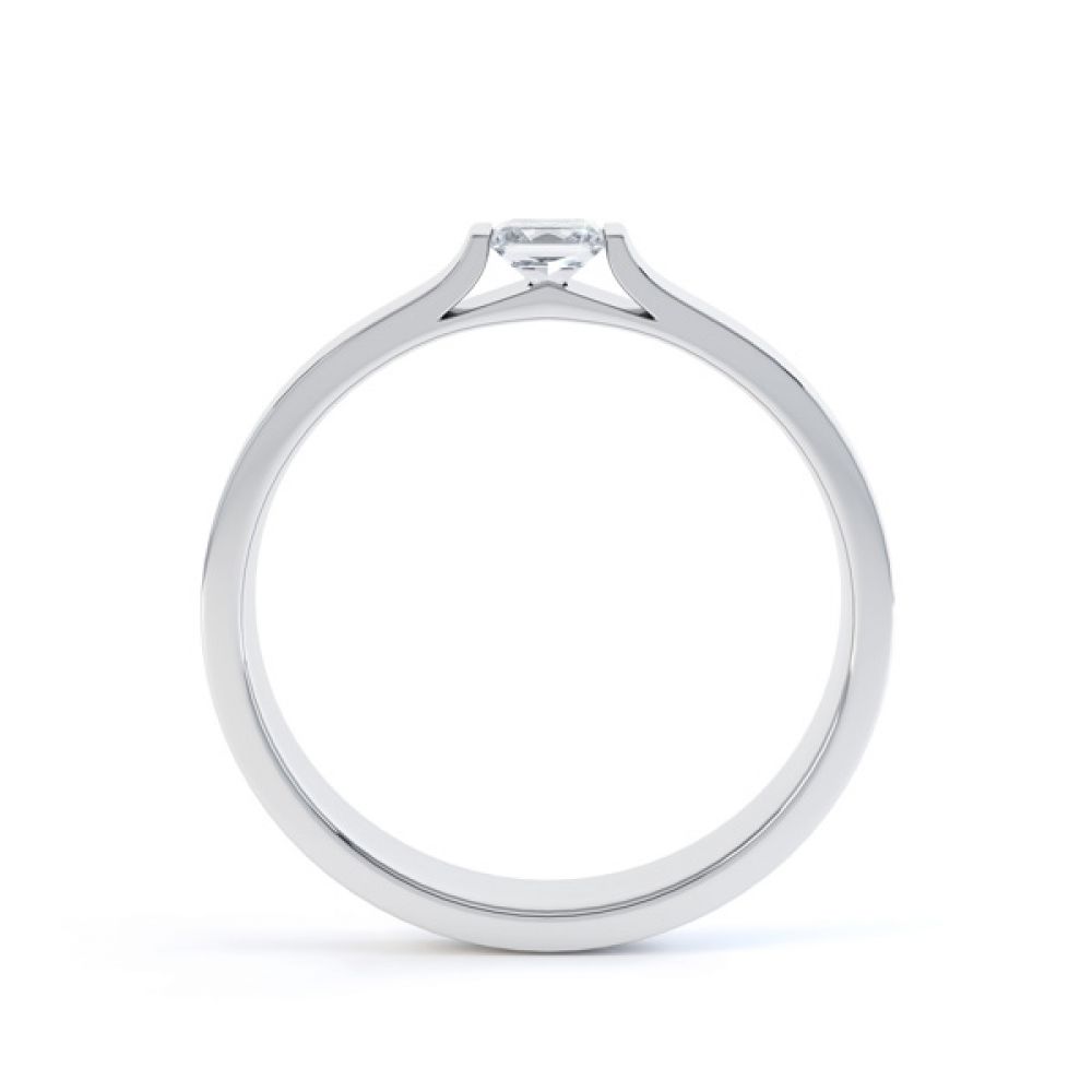 Tension Set Princess Diamond Solitaire Ring Side View Tension Set Princess Diamond Solitaire Ring Side View