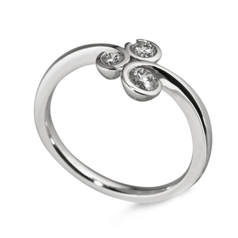 Twirl Design Trilogy Engagement Ring