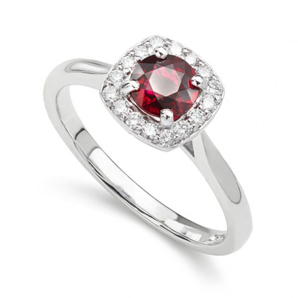 Scarlet Ruby Halo Ring  Main Image