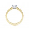 Modern 4 Claw Princess Solitaire Diamond Ring Side View In Yellow Gold Modern 4 Claw Princess Solitaire Diamond Ring Side View In Yellow Gold