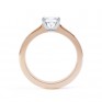 Modern 4 Claw Princess Solitaire Diamond Ring Side View In Rose Gold Modern 4 Claw Princess Solitaire Diamond Ring Side View In Rose Gold