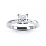 Modern 4 Claw Princess Solitaire Diamond Ring Top View In White Gold Modern 4 Claw Princess Solitaire Diamond Ring Top View In White Gold
