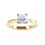 Modern 4 Claw Princess Solitaire Diamond Ring Top View In Yellow Gold Modern 4 Claw Princess Solitaire Diamond Ring Top View In Yellow Gold
