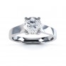 Elegant Round Solitaire with Cross-Over 4 Claw Setting Top White Elegant Round Solitaire with Cross-Over 4 Claw Setting Top White