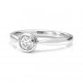 Olivia rub-over diamond solitaire engagement ring white gold lying down view Olivia rub-over diamond solitaire engagement ring white gold lying down view