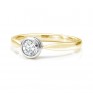 Olivia rub-over diamond solitaire engagement ring yellow gold lying down view Olivia rub-over diamond solitaire engagement ring yellow gold lying down view