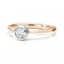 Olivia rub-over diamond solitaire engagement ring rose gold lying down view Olivia rub-over diamond solitaire engagement ring rose gold lying down view