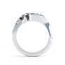 Isabella R3D009 three stone diamond engagement ring side white gold side view Isabella R3D009 three stone diamond engagement ring side white gold side view
