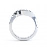 Isabella R3D009 three stone diamond engagement ring side white gold side view Isabella R3D009 three stone diamond engagement ring side white gold side view