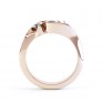 Isabella R3D009 three stone diamond engagement ring rose gold side view Isabella R3D009 three stone diamond engagement ring rose gold side view