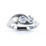 Isabella R3D009 three stone diamond engagement ring side white gold top view Isabella R3D009 three stone diamond engagement ring side white gold top view