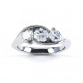 Isabella R3D009 three stone diamond engagement ring side white gold top view Isabella R3D009 three stone diamond engagement ring side white gold top view