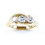 Isabella R3D009 three stone diamond engagement ring yellow gold top view Isabella R3D009 three stone diamond engagement ring yellow gold top view