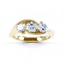 Isabella R3D009 three stone diamond engagement ring yellow gold top view Isabella R3D009 three stone diamond engagement ring yellow gold top view