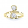 2 stone Couplet design diamond engagement ring top view yellow gold 2 stone Couplet design diamond engagement ring top view yellow gold