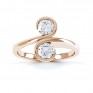 2 stone Couplet design diamond engagement ring top view rose gold 2 stone Couplet design diamond engagement ring top view rose gold