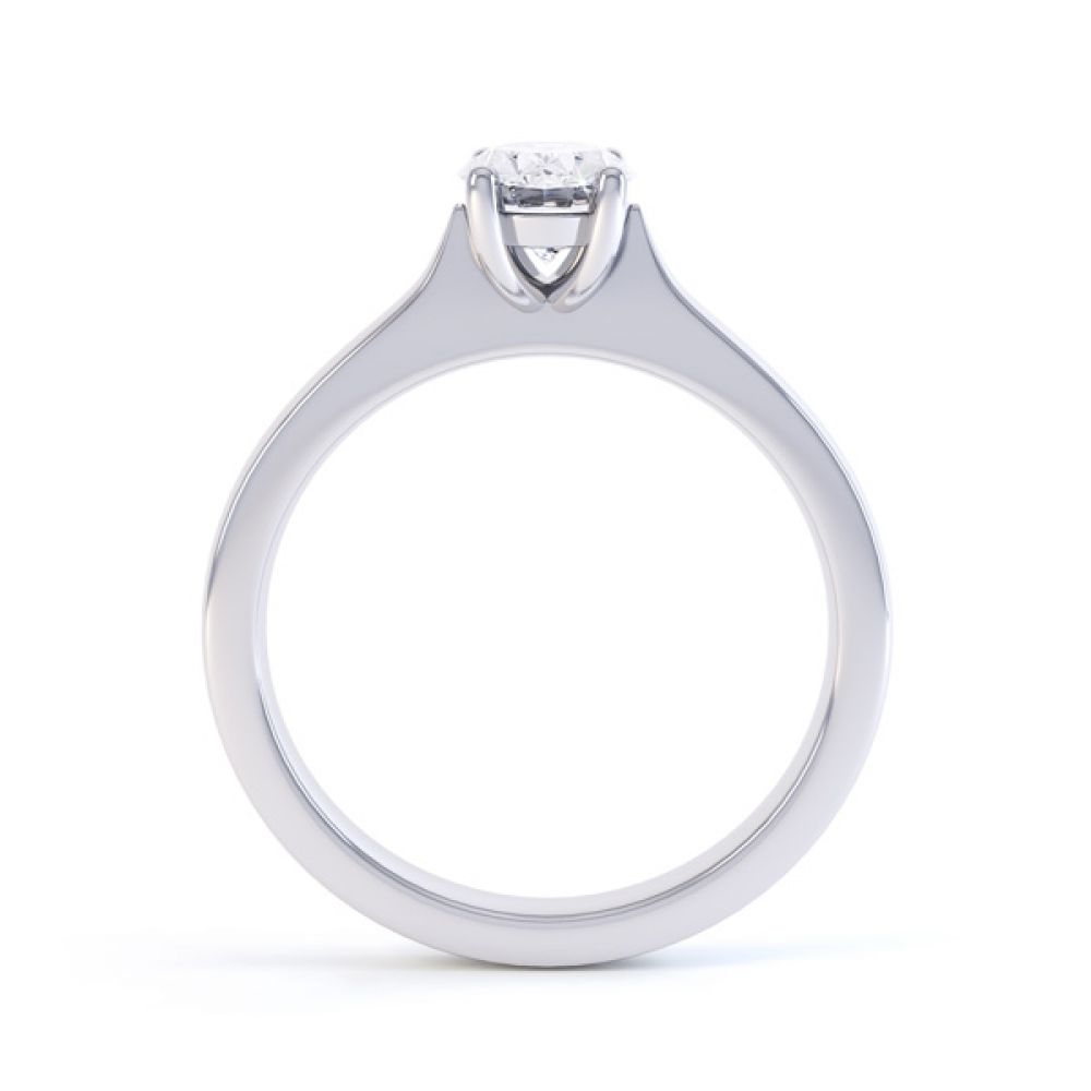 Wedfit 4 Claw Oval Diamond Engagement Ring Side View