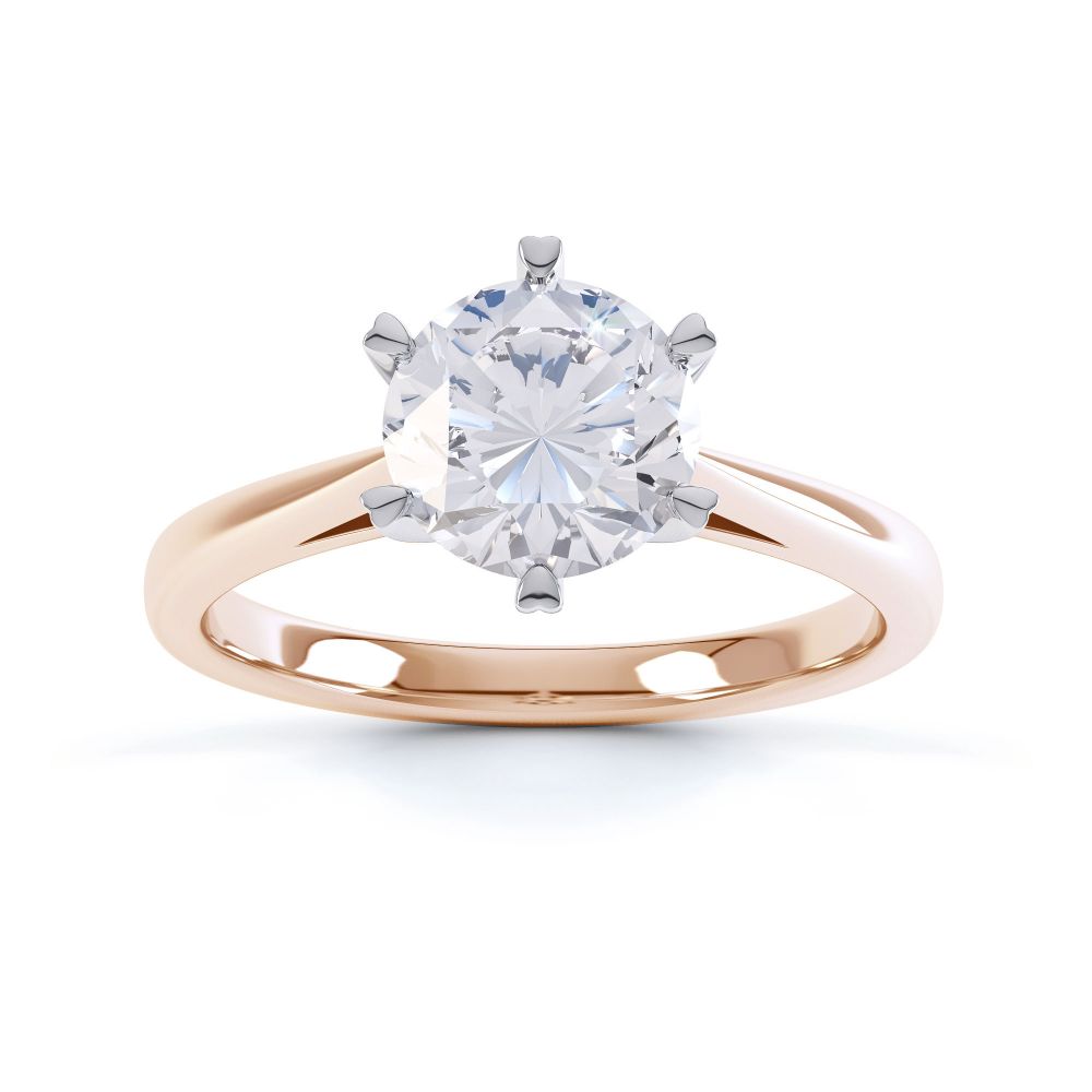 Venus engagement ring top view Rose gold