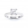 Sonnet engagement ring white gold top view Top view of the Sonnet Asscher cut solitaire engagement ring shown here in white Gold