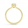 Loop oval solitaire diamond engagement ring side view in yellow gold Loop oval solitaire diamond engagement ring side view in yellow gold