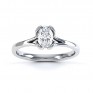 Loop oval solitaire diamond engagement ring side view in white gold Loop oval solitaire diamond engagement ring side view in white gold
