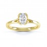 Loop oval solitaire diamond engagement ring side view in yellow gold Loop oval solitaire diamond engagement ring side view in yellow gold