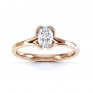 Loop oval solitaire diamond engagement ring side view in rose gold Loop oval solitaire diamond engagement ring side view in yellow gold