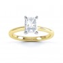 Classic 4 Claw Emerald Cut Diamond Solitaire Top View In Yellow Gold Classic 4 Claw Emerald Cut Diamond Solitaire Top View In Yellow Gold