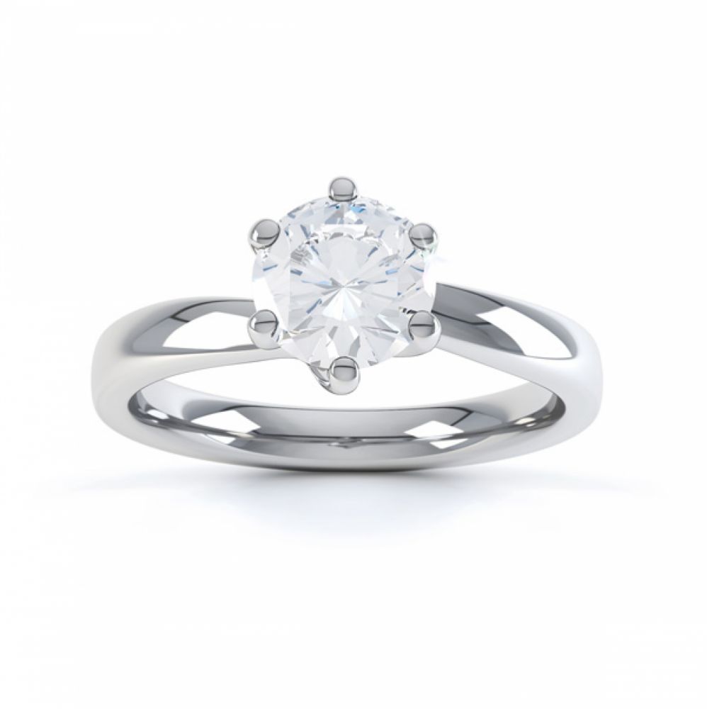 6 Claw Twist Solitaire Diamond ring - Top White 6 Claw Twist Solitaire Diamond ring - Top White